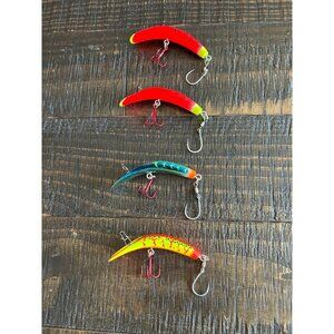 Set Of 4 Vintage Luhr-Jensen U20 Fishing Lures With Hooks